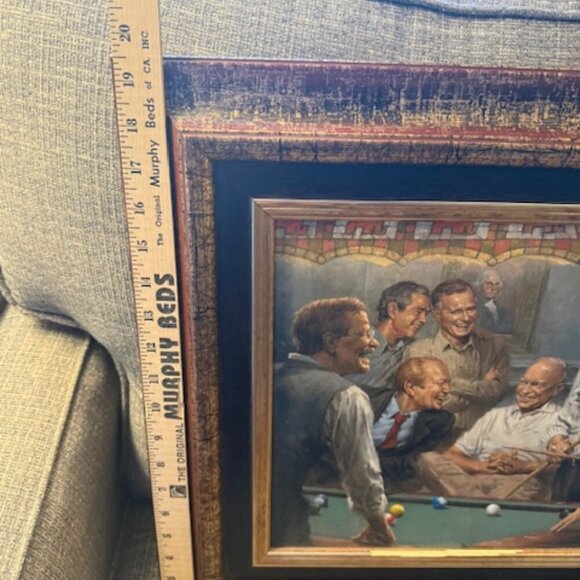 Callin The Blue Framed Art Print By Andy Thomas US Presidents Playing Pool - Picture 6 of 6